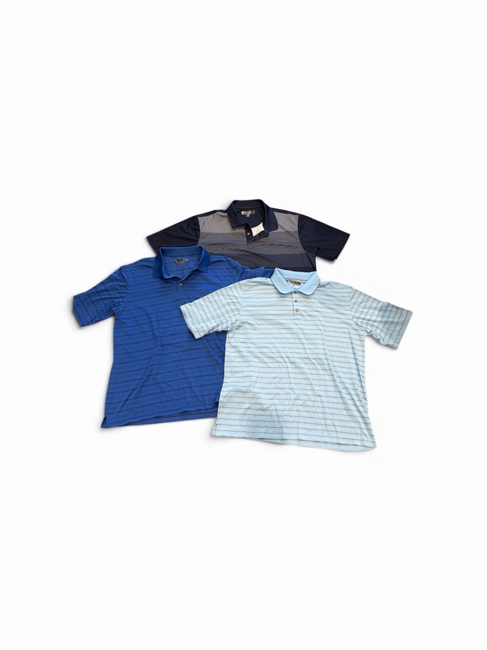 3 Pebble Beach Polo golf shirts Mens size XXL Light Blue, Royal Blue, Navy
